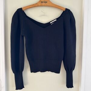 Anthropologie black long sleeve v-neck sweater.